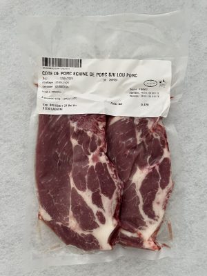Côte échine de porc – 2 pièces (~450g) – Origine Occitanie