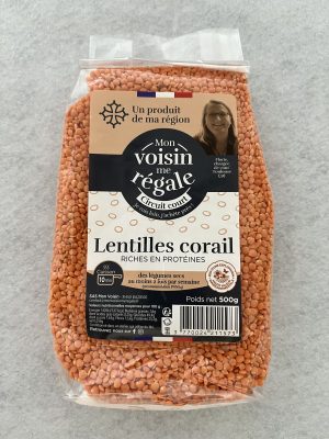 Lentilles Corail du Lauragais – 500g – Légumineuses