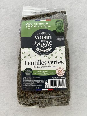 Lentilles vertes du Lauragais – 500g – Légumineuses locales