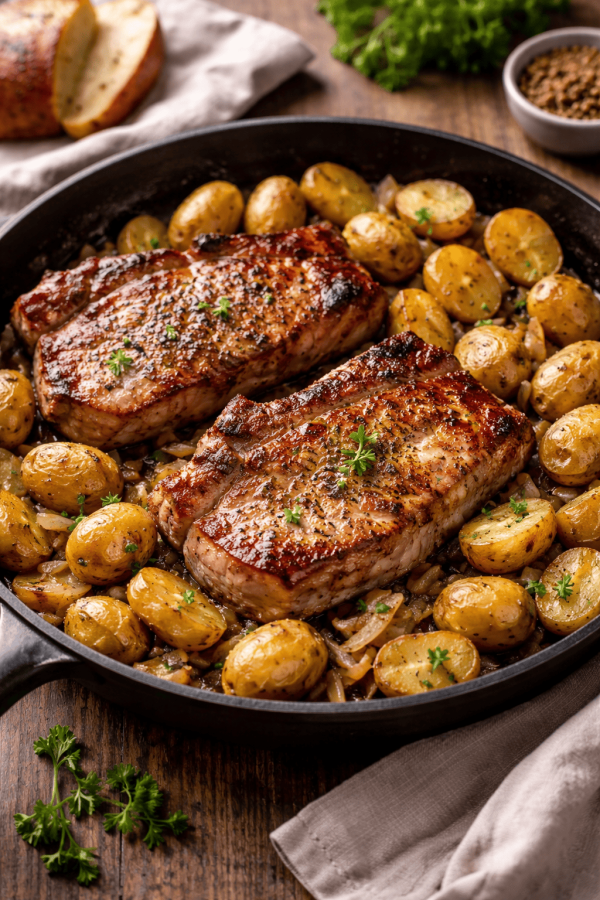 Pomme de terre echine Échine grillée & pommes grenaille rôties (2 personnes)