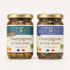Champignons de Paris bio — entiers ou émincés — Cap Bio